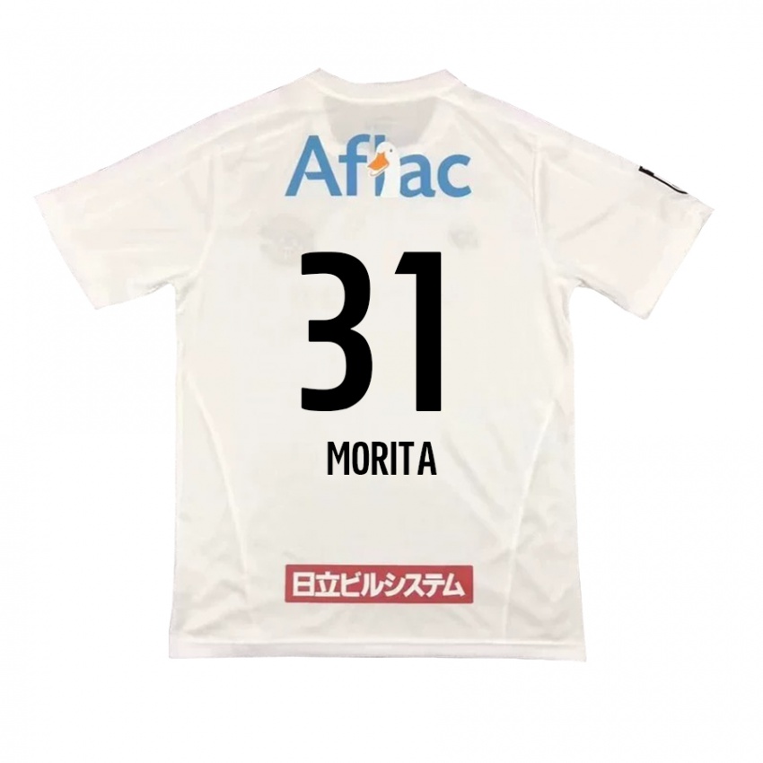 Niño Camiseta Tatsuya Morita #31 Blanco Negro 2ª Equipación 2024/25 La Camisa