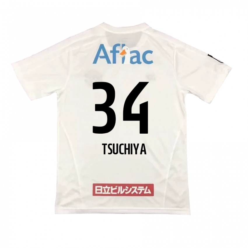 Niño Camiseta Takumi Tsuchiya #34 Blanco Negro 2ª Equipación 2024/25 La Camisa