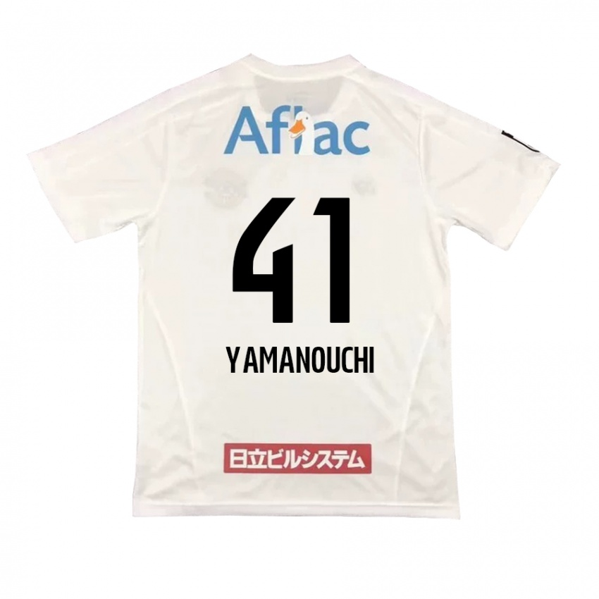 Niño Camiseta Yusei Yamanouchi #41 Blanco Negro 2ª Equipación 2024/25 La Camisa