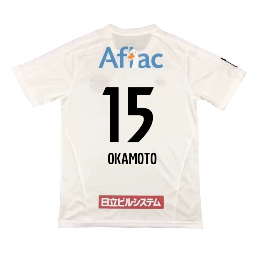 Niño Camiseta Ryoji Okamoto #15 Blanco Negro 2ª Equipación 2024/25 La Camisa