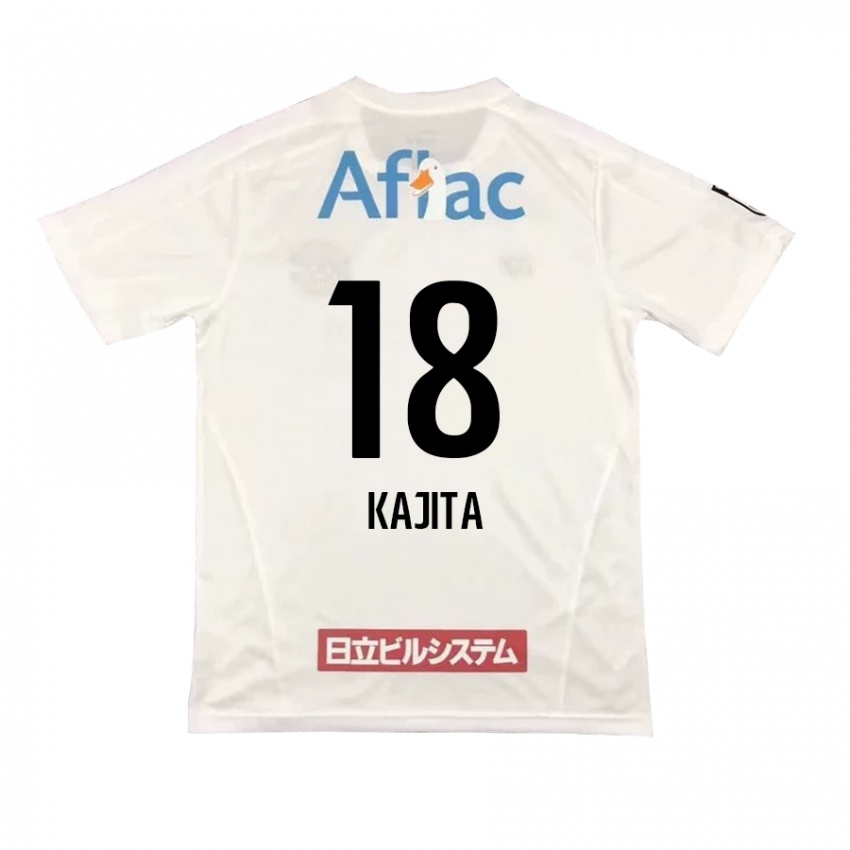 Niño Camiseta Kento Kajita #18 Blanco Negro 2ª Equipación 2024/25 La Camisa