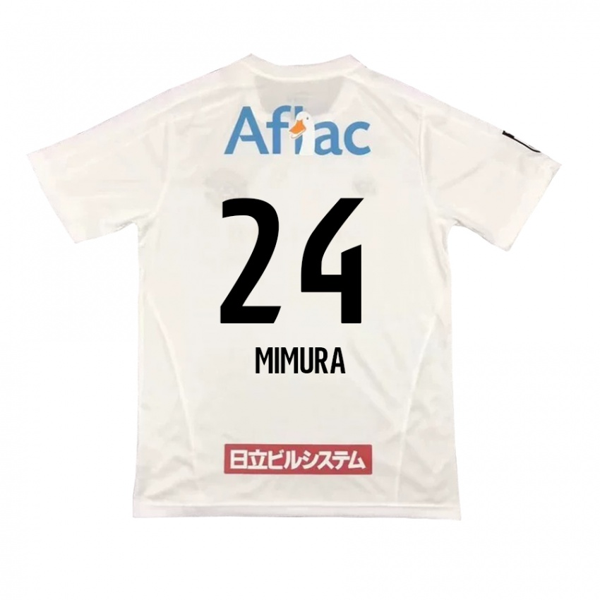 Niño Camiseta Kaname Mimura #24 Blanco Negro 2ª Equipación 2024/25 La Camisa