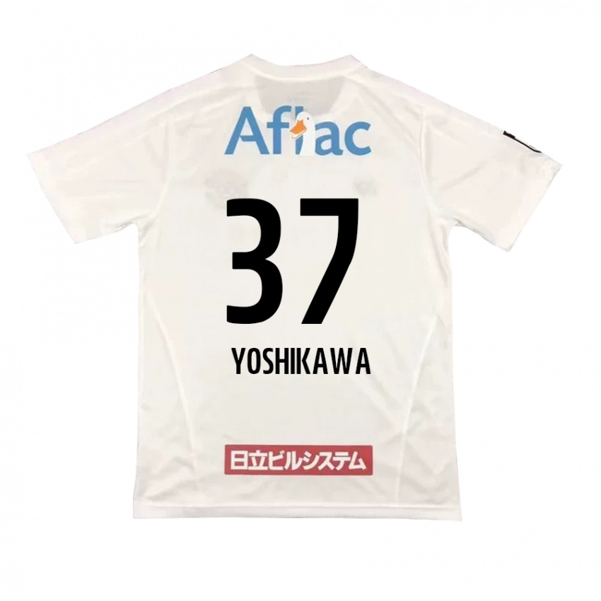 Niño Camiseta Haruto Yoshikawa #37 Blanco Negro 2ª Equipación 2024/25 La Camisa