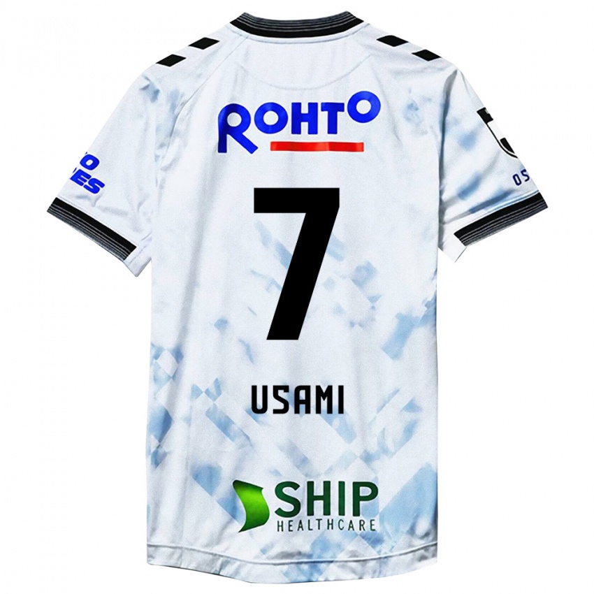 Niño Camiseta Takashi Usami #7 Blanco Negro 2ª Equipación 2024/25 La Camisa