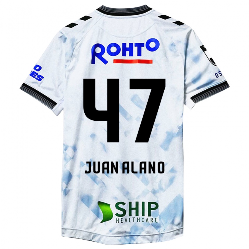 Niño Camiseta Juan Alano #47 Blanco Negro 2ª Equipación 2024/25 La Camisa