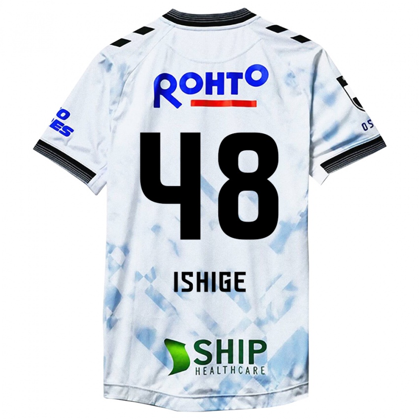 Niño Camiseta Hideki Ishige #48 Blanco Negro 2ª Equipación 2024/25 La Camisa