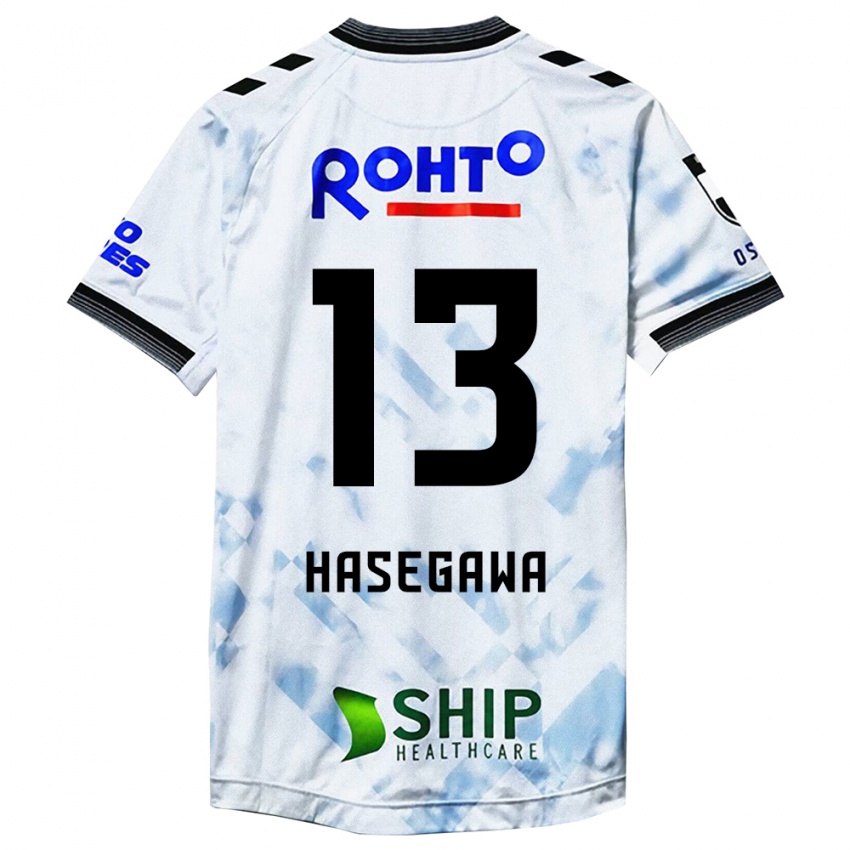 Niño Camiseta Kosei Hasegawa #13 Blanco Negro 2ª Equipación 2024/25 La Camisa