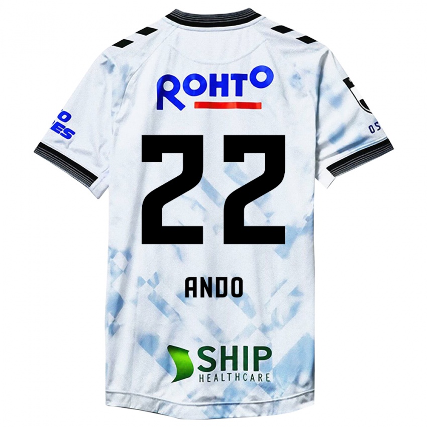 Niño Camiseta Rikuto Ando #22 Blanco Negro 2ª Equipación 2024/25 La Camisa