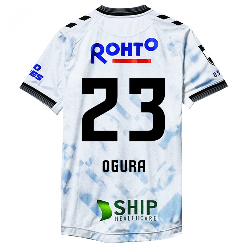 Niño Camiseta Shimpei Ogura #23 Blanco Negro 2ª Equipación 2024/25 La Camisa