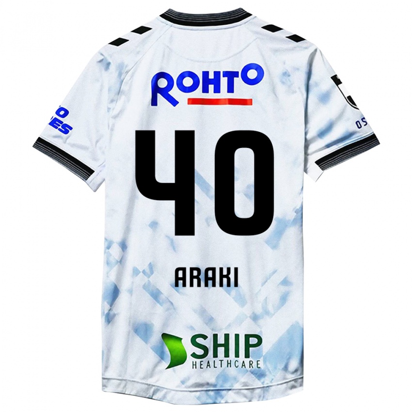 Niño Camiseta Rui Araki #40 Blanco Negro 2ª Equipación 2024/25 La Camisa