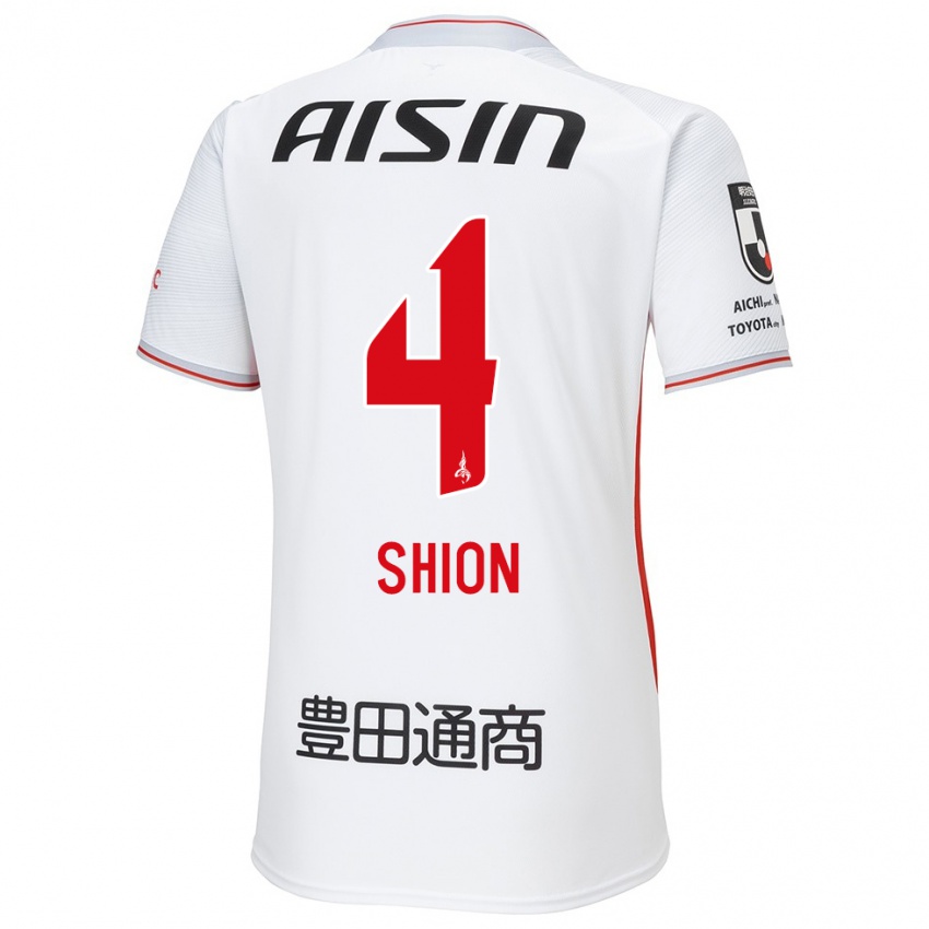 Niño Camiseta Shion Inoue #4 Blanco Amarillo Rojo 2ª Equipación 2024/25 La Camisa