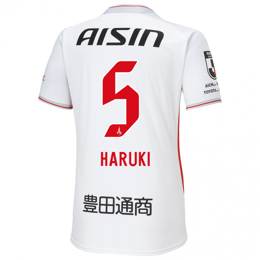 Niño Camiseta Haruki Yoshida #5 Blanco Amarillo Rojo 2ª Equipación 2024/25 La Camisa