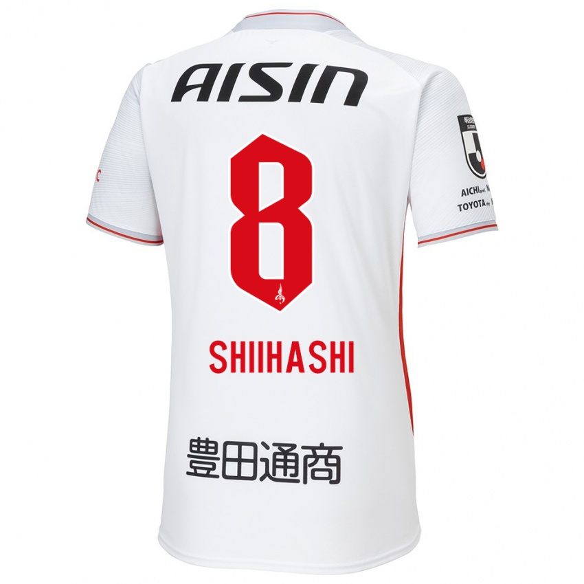 Niño Camiseta Keiya Shiihashi #8 Blanco Amarillo Rojo 2ª Equipación 2024/25 La Camisa