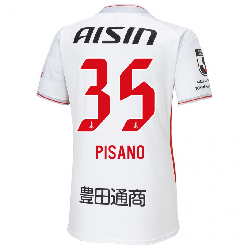 Niño Camiseta Alexandre Pisano #35 Blanco Amarillo Rojo 2ª Equipación 2024/25 La Camisa