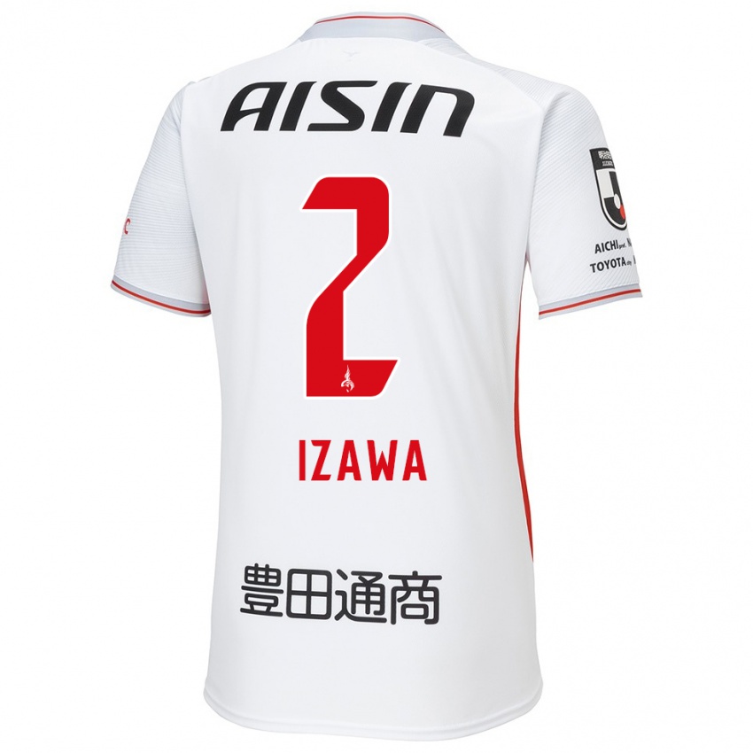 Niño Camiseta Shuto Izawa #2 Blanco Amarillo Rojo 2ª Equipación 2024/25 La Camisa