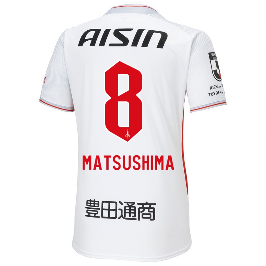 Niño Camiseta Kosei Matsushima #8 Blanco Amarillo Rojo 2ª Equipación 2024/25 La Camisa