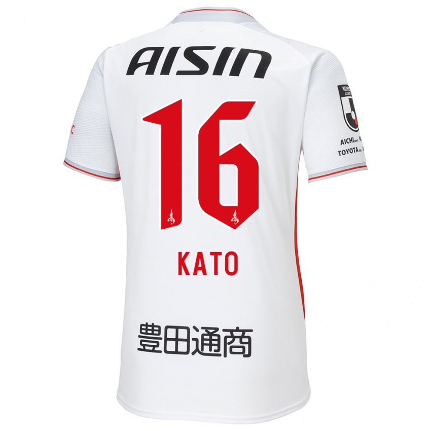 Niño Camiseta Naotaro Kato #16 Blanco Amarillo Rojo 2ª Equipación 2024/25 La Camisa