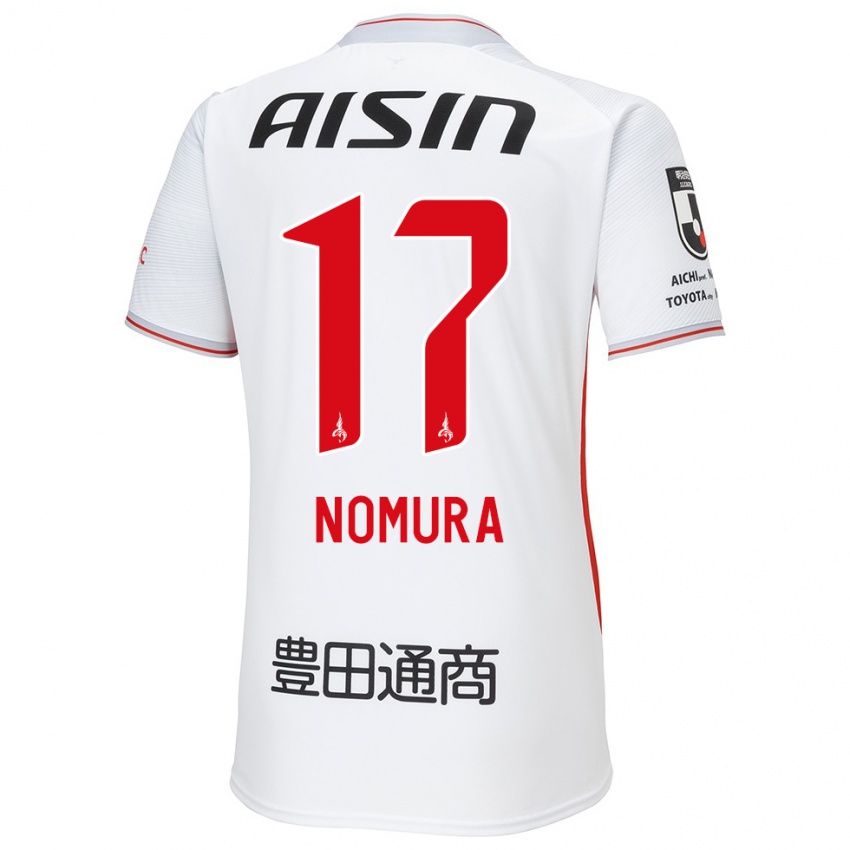 Niño Camiseta Yuto Nomura #17 Blanco Amarillo Rojo 2ª Equipación 2024/25 La Camisa