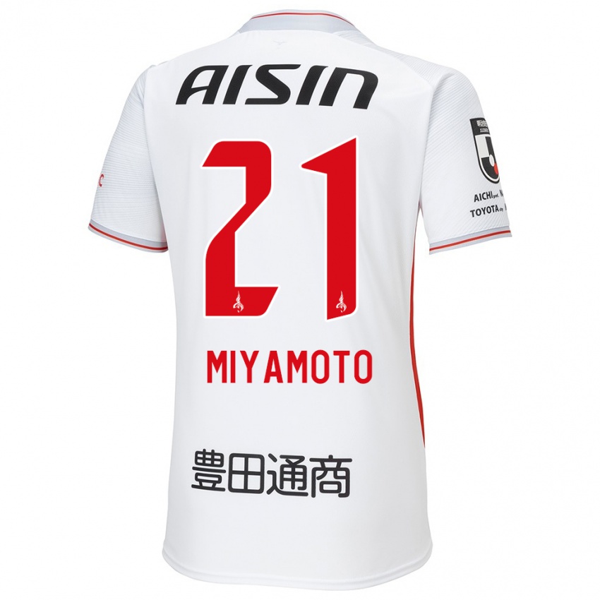 Niño Camiseta Kodai Miyamoto #21 Blanco Amarillo Rojo 2ª Equipación 2024/25 La Camisa