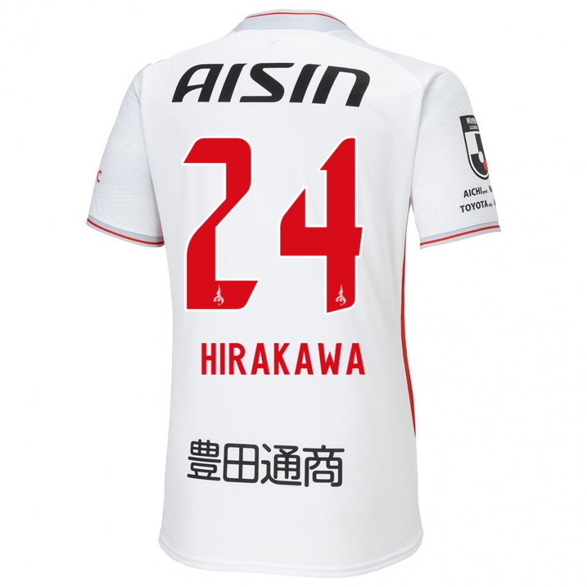 Niño Camiseta Haruto Hirakawa #24 Blanco Amarillo Rojo 2ª Equipación 2024/25 La Camisa