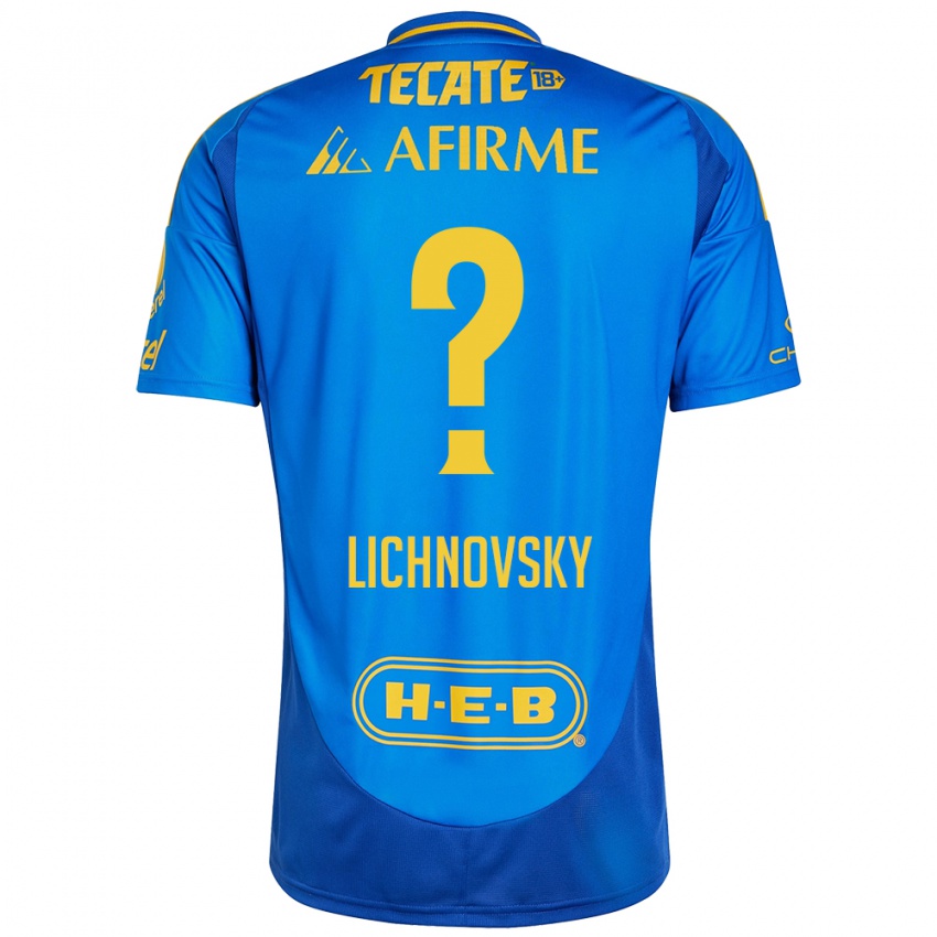 Niño Camiseta Igor Lichnovsky #0 Azul Amarillo 2ª Equipación 2024/25 La Camisa