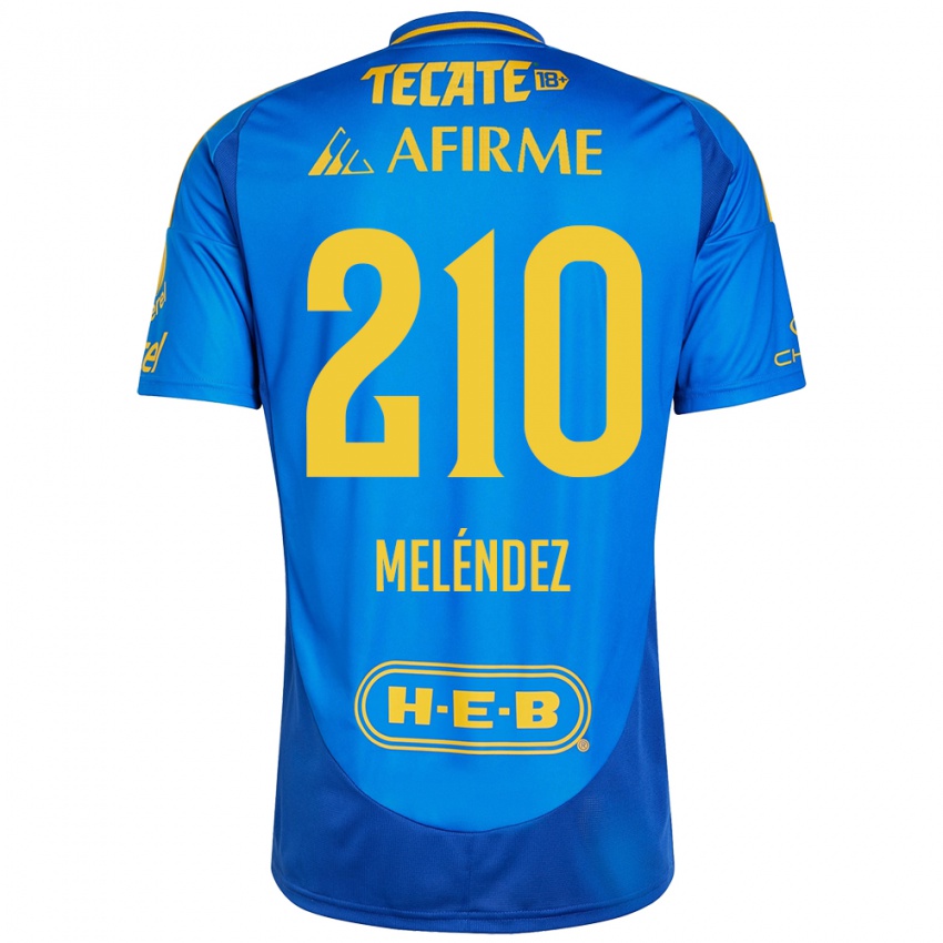 Niño Camiseta Marcelo Meléndez #210 Azul Amarillo 2ª Equipación 2024/25 La Camisa