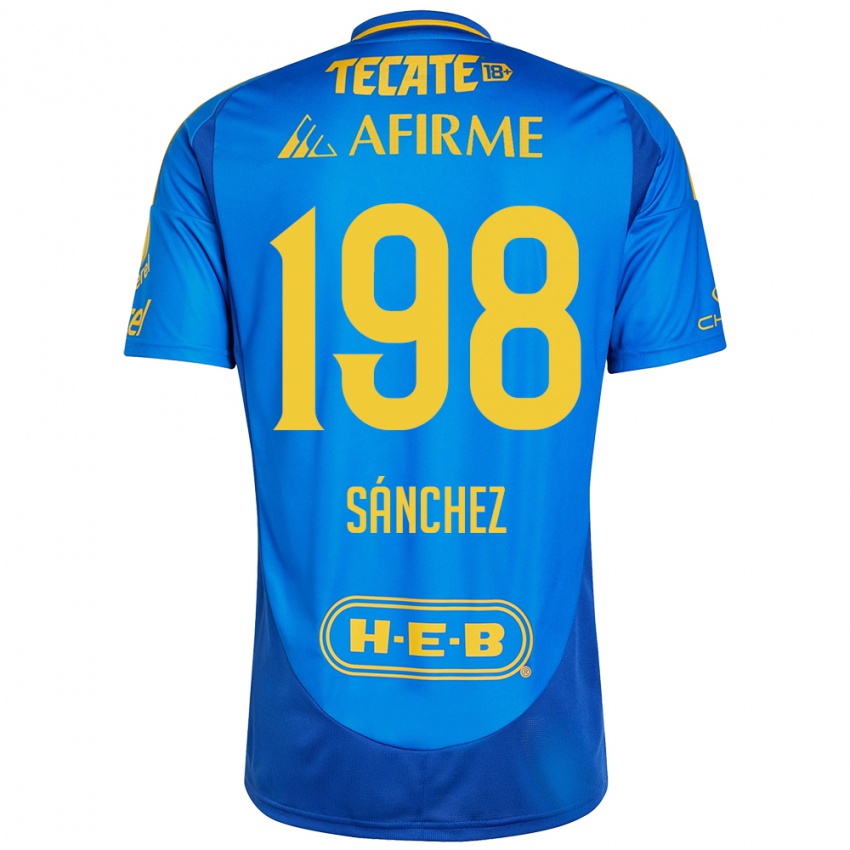 Niño Camiseta Diego Sánchez #198 Azul Amarillo 2ª Equipación 2024/25 La Camisa