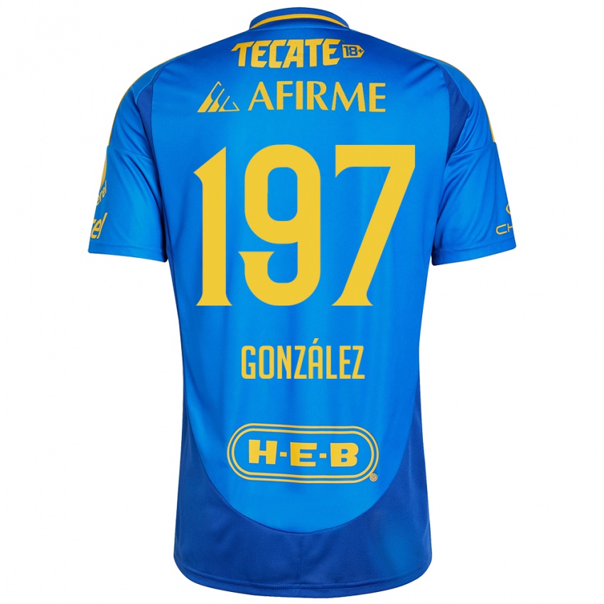 Niño Camiseta Germán González #197 Azul Amarillo 2ª Equipación 2024/25 La Camisa