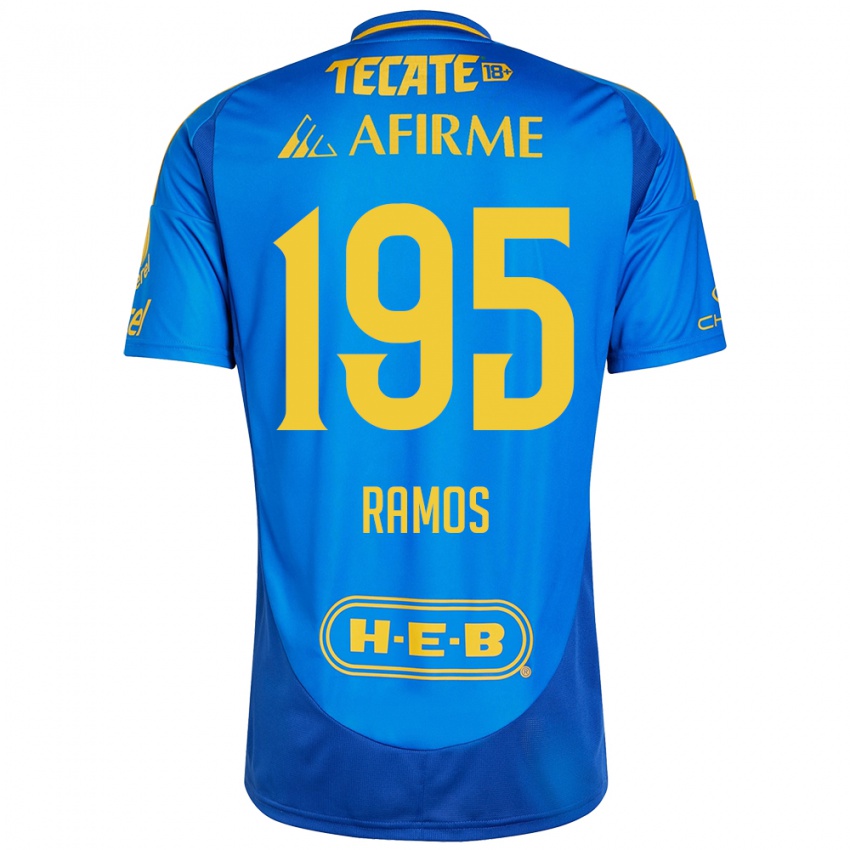 Niño Camiseta Rodrigo Ramos #195 Azul Amarillo 2ª Equipación 2024/25 La Camisa