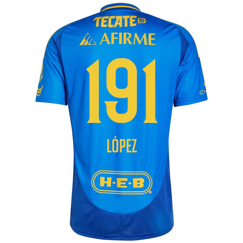 Niño Camiseta Adrián López #191 Azul Amarillo 2ª Equipación 2024/25 La Camisa