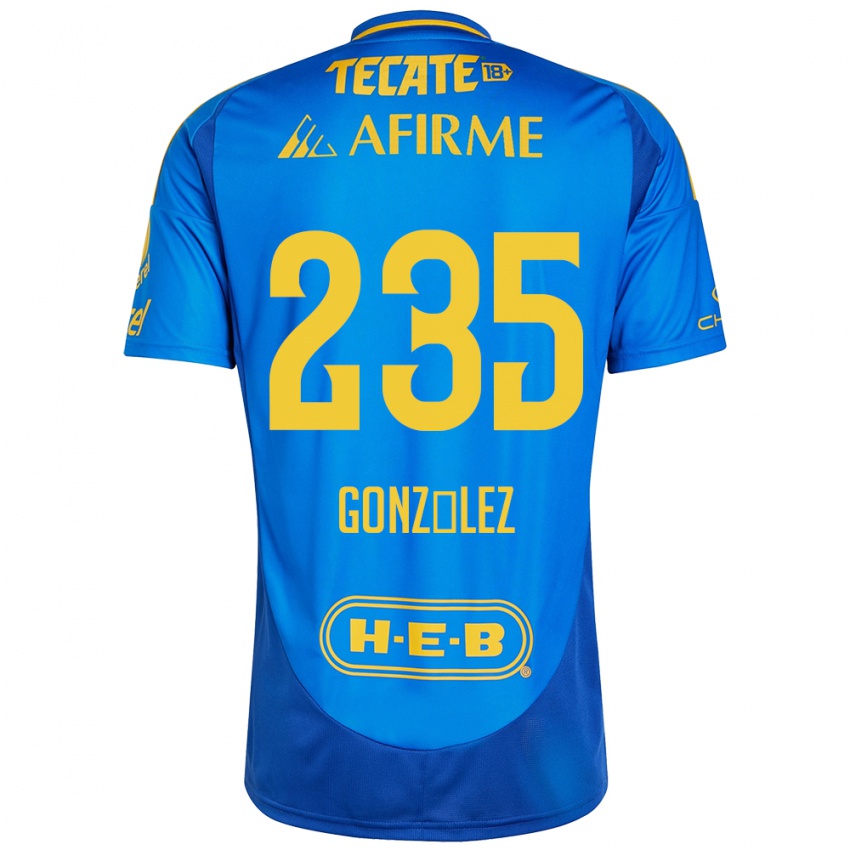 Niño Camiseta Mauricio González #235 Azul Amarillo 2ª Equipación 2024/25 La Camisa