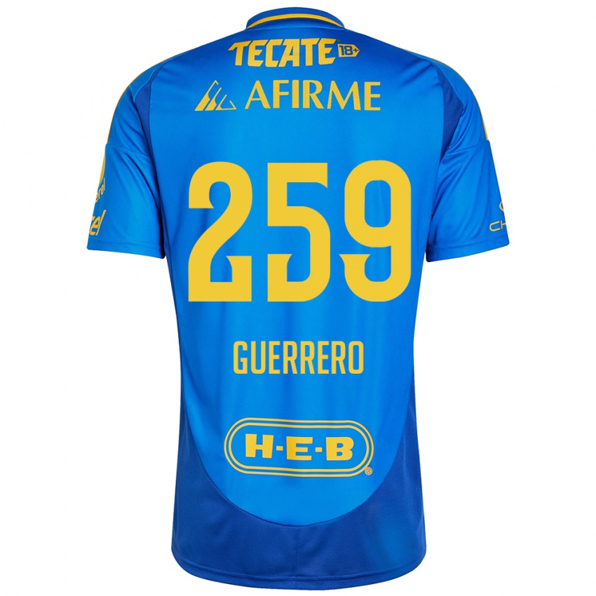 Niño Camiseta Erick Guerrero #259 Azul Amarillo 2ª Equipación 2024/25 La Camisa