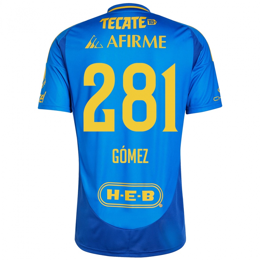 Niño Camiseta Luis Gómez #281 Azul Amarillo 2ª Equipación 2024/25 La Camisa