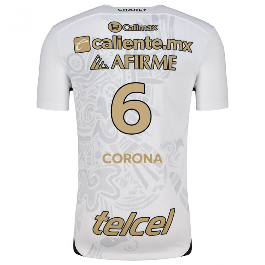 Niño Camiseta Joe Corona #6 Blanco Negro 2ª Equipación 2024/25 La Camisa