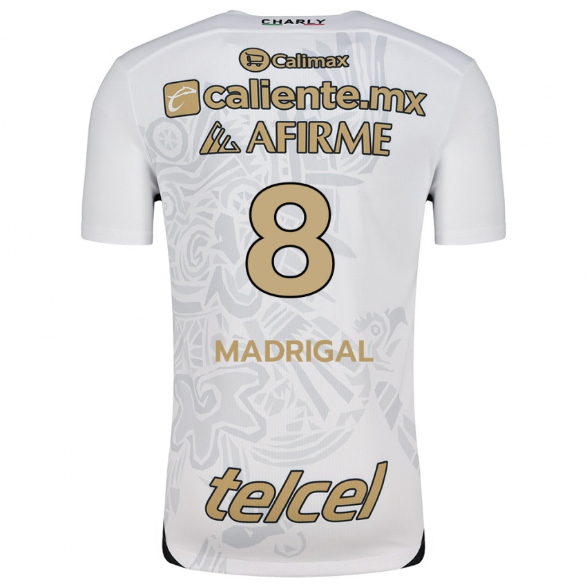 Niño Camiseta Fernando Madrigal #8 Blanco Negro 2ª Equipación 2024/25 La Camisa