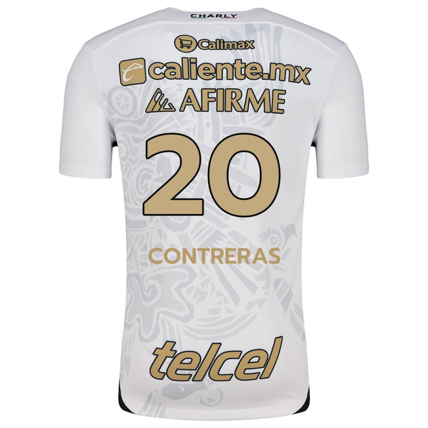 Niño Camiseta Francisco Contreras #20 Blanco Negro 2ª Equipación 2024/25 La Camisa