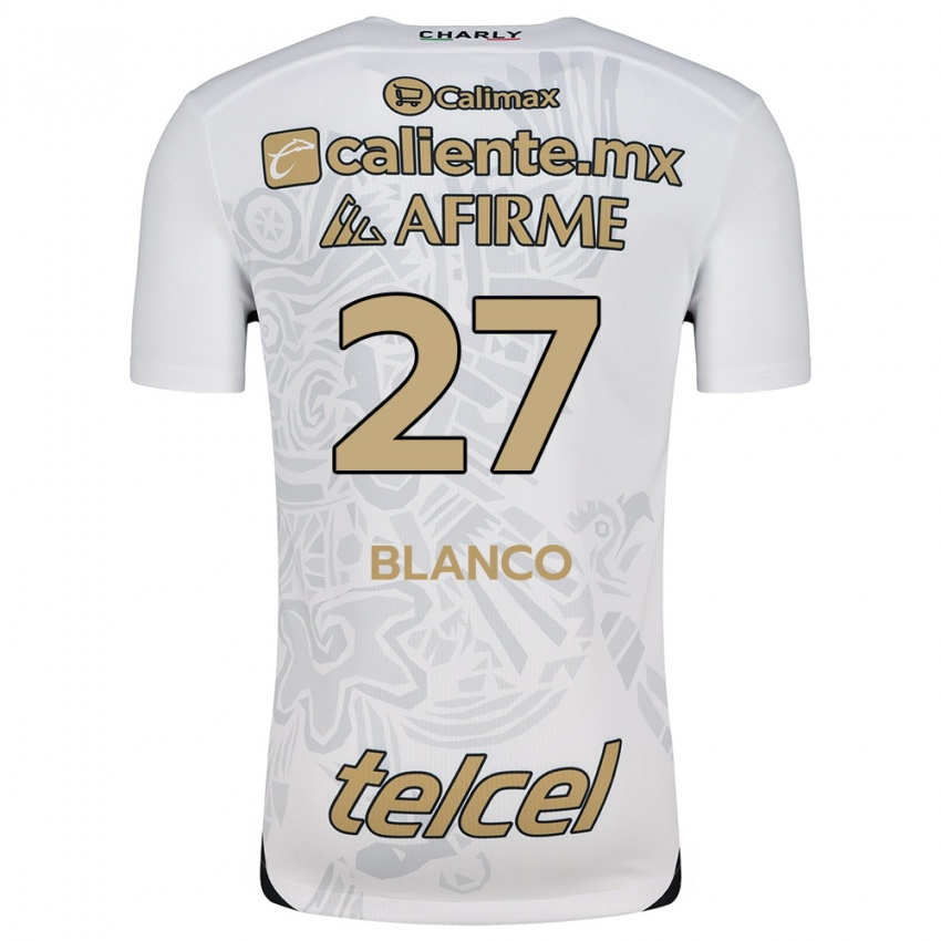 Niño Camiseta Domingo Blanco #27 Blanco Negro 2ª Equipación 2024/25 La Camisa