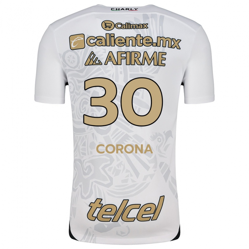 Niño Camiseta Jesús Corona #30 Blanco Negro 2ª Equipación 2024/25 La Camisa