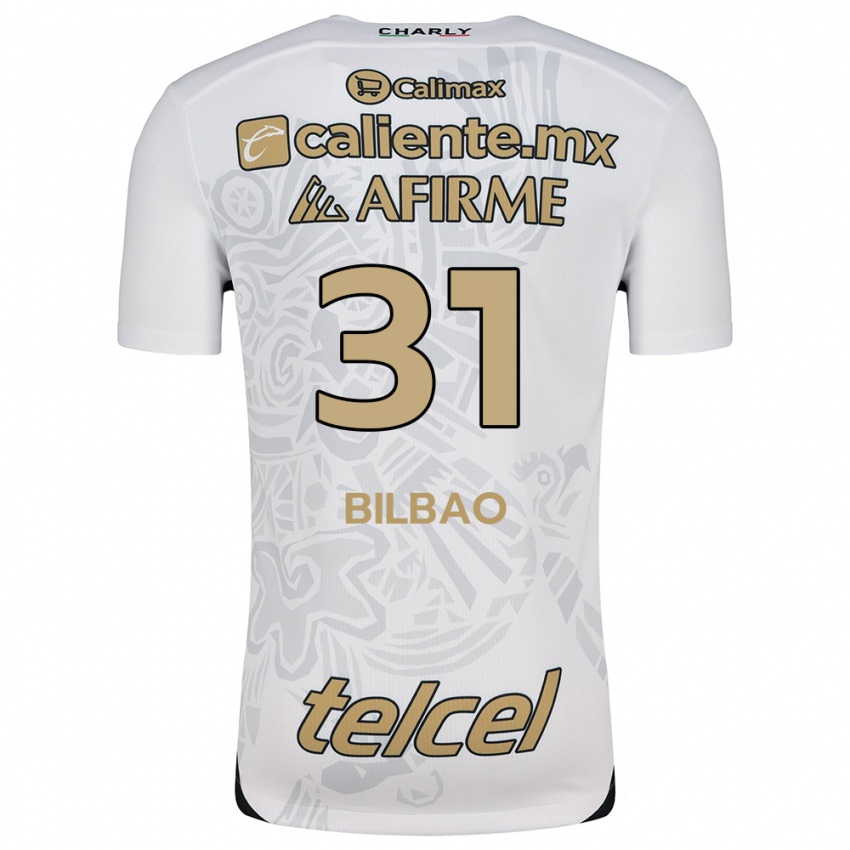 Niño Camiseta Unai Bilbao #31 Blanco Negro 2ª Equipación 2024/25 La Camisa