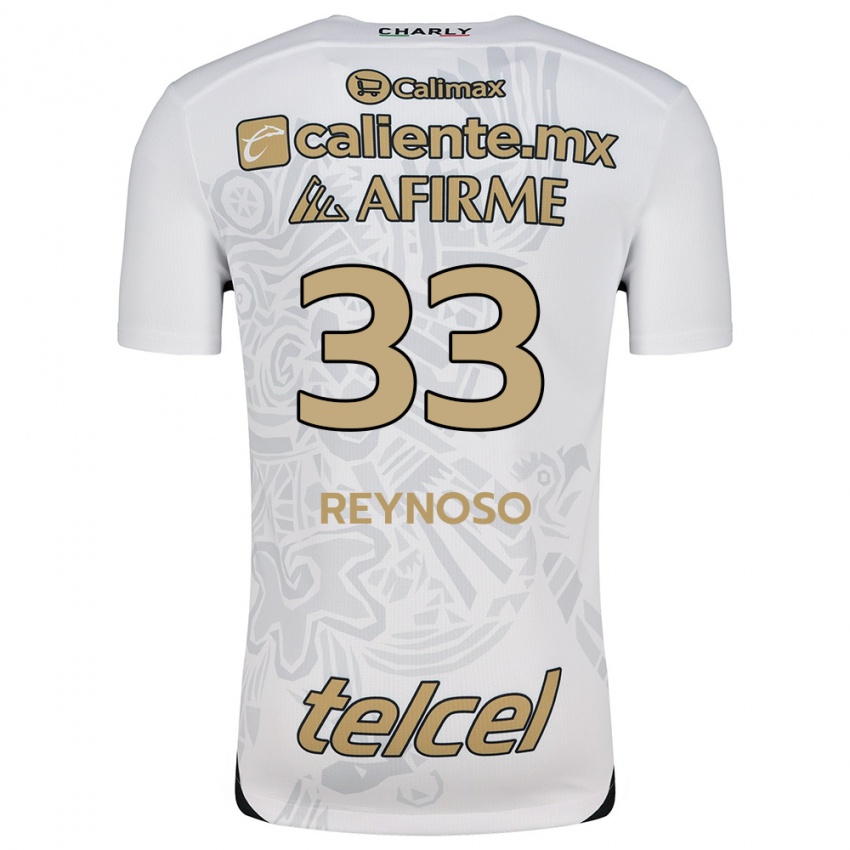 Niño Camiseta Emanuel Reynoso #33 Blanco Negro 2ª Equipación 2024/25 La Camisa