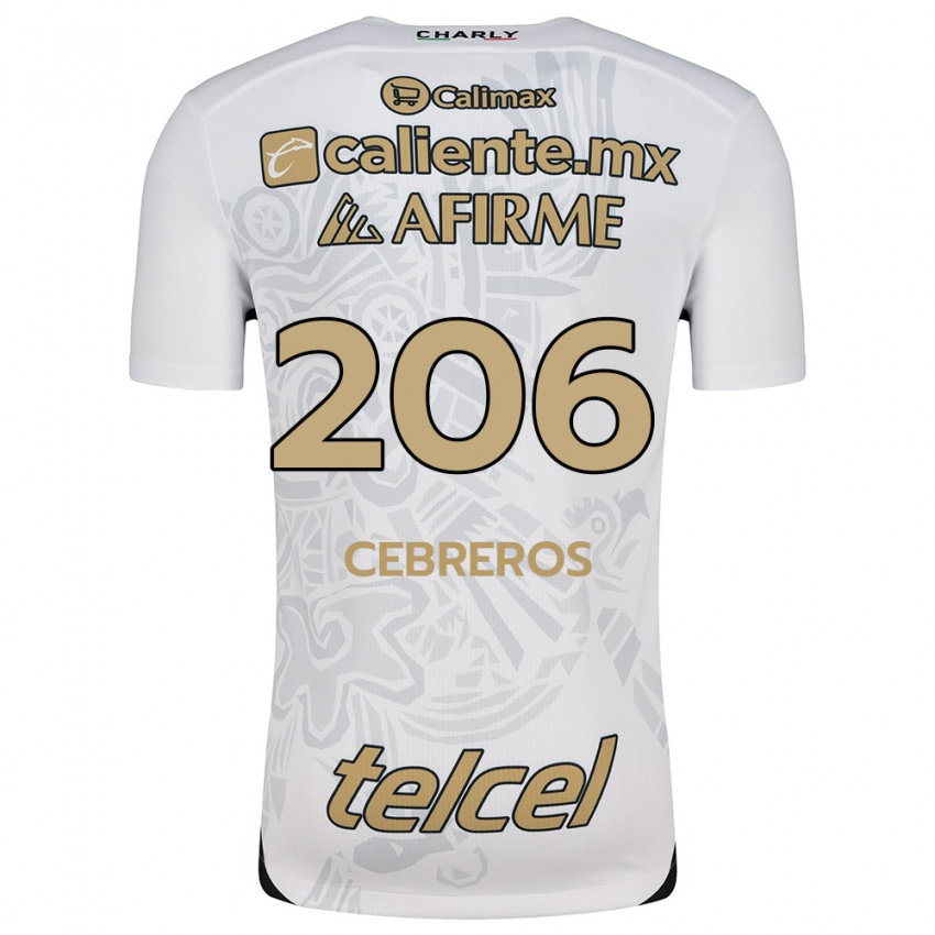 Niño Camiseta Luis Cebreros #206 Blanco Negro 2ª Equipación 2024/25 La Camisa