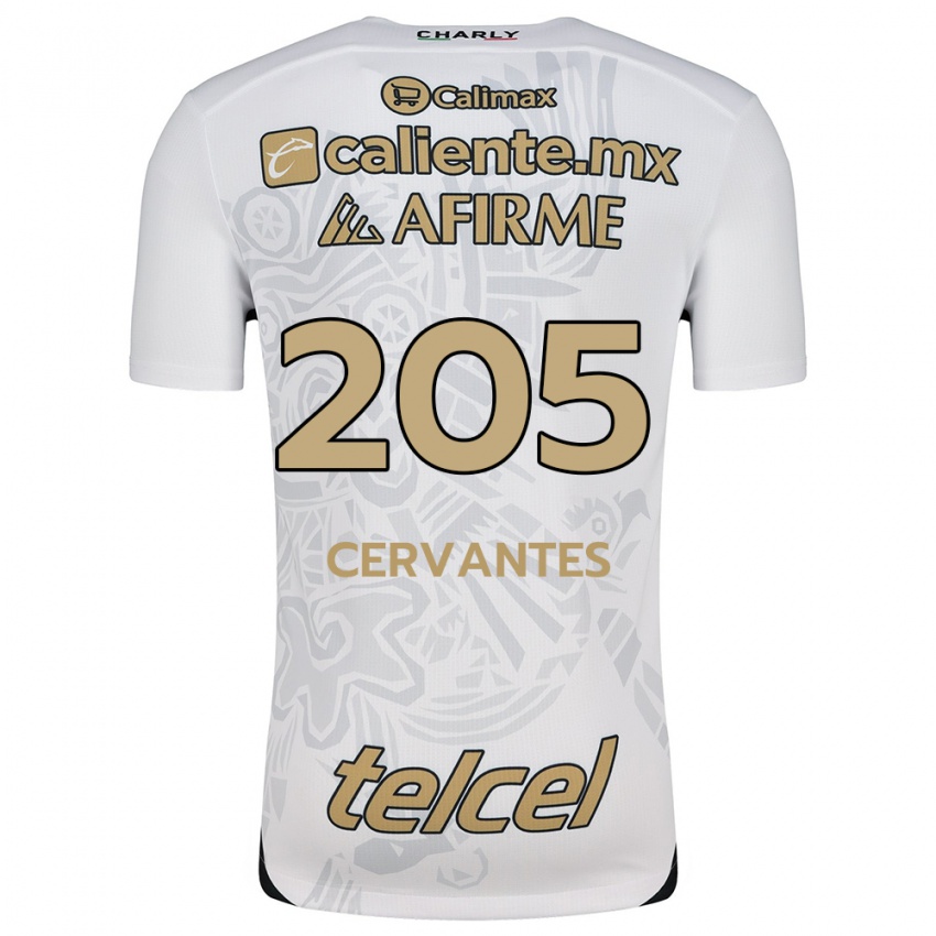 Niño Camiseta Sebastián Cervantes #205 Blanco Negro 2ª Equipación 2024/25 La Camisa