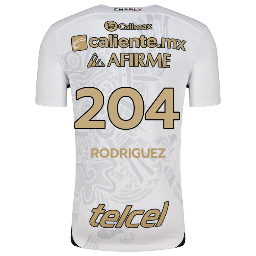 Niño Camiseta Jesús Rodríguez #204 Blanco Negro 2ª Equipación 2024/25 La Camisa