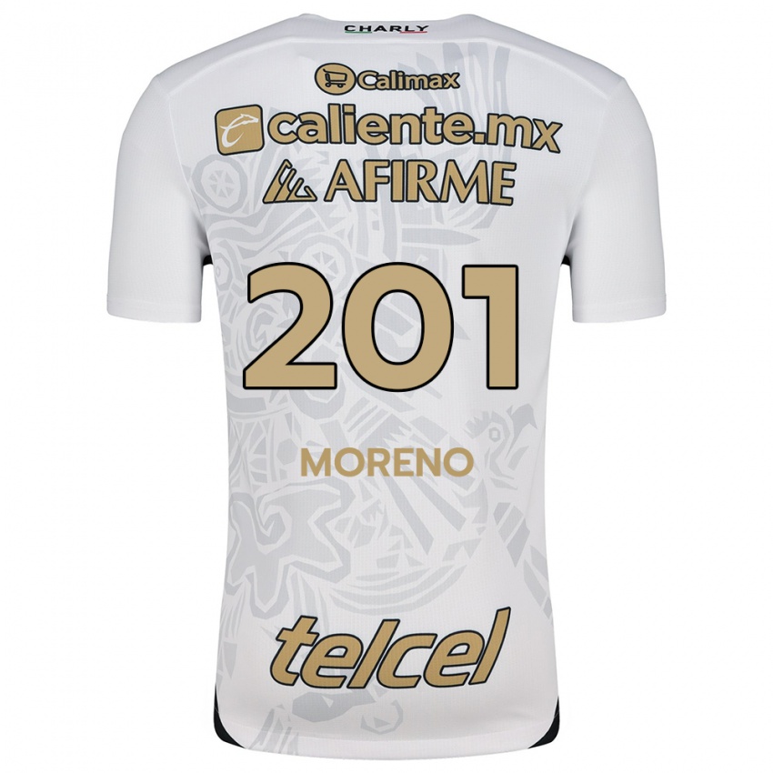 Niño Camiseta Jesús Moreno #201 Blanco Negro 2ª Equipación 2024/25 La Camisa