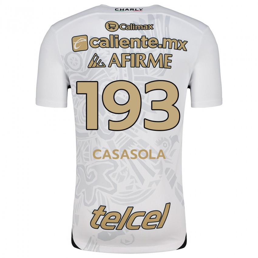 Niño Camiseta Axel Casasola #193 Blanco Negro 2ª Equipación 2024/25 La Camisa