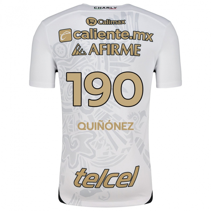 Niño Camiseta Martín Quiñónez #190 Blanco Negro 2ª Equipación 2024/25 La Camisa