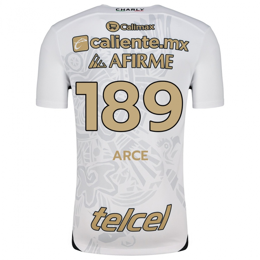 Niño Camiseta Diego Arce #189 Blanco Negro 2ª Equipación 2024/25 La Camisa