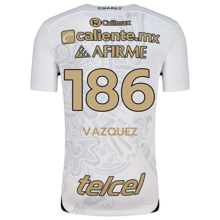 Niño Camiseta Octavio Vázquez #186 Blanco Negro 2ª Equipación 2024/25 La Camisa