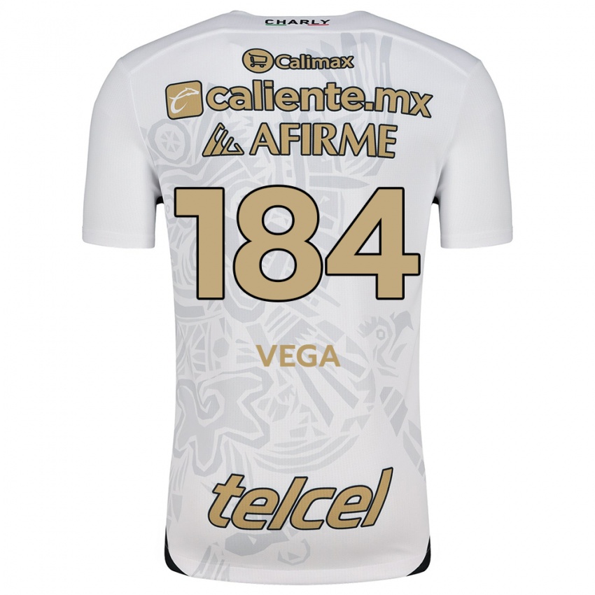 Niño Camiseta Daniel Vega #184 Blanco Negro 2ª Equipación 2024/25 La Camisa