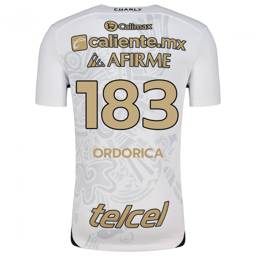 Niño Camiseta Brandon Ordorica #183 Blanco Negro 2ª Equipación 2024/25 La Camisa